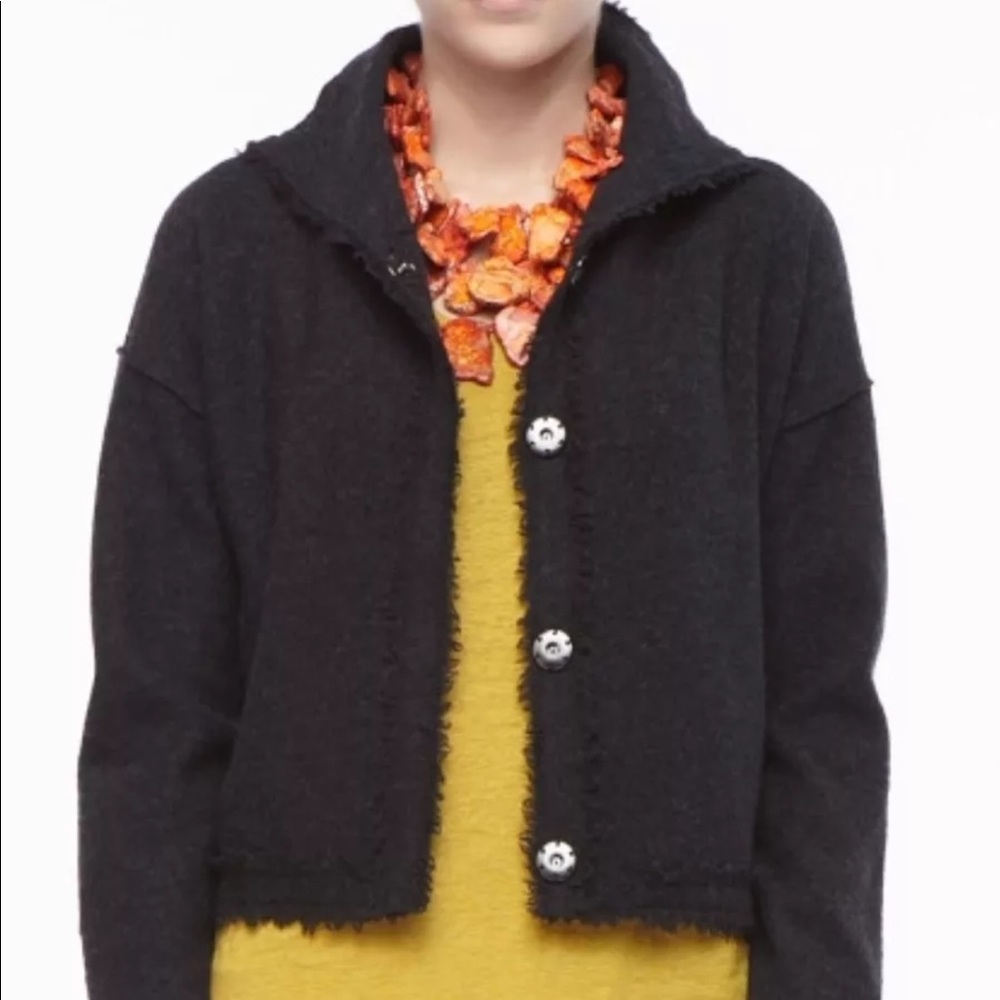 Eileen Fisher Charcoal Textured cardigan Sweater L